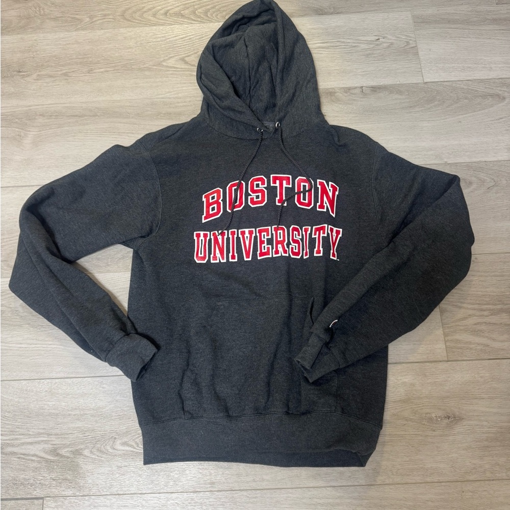 Like New!! Champion Dark Gray Boston University Hoodie Adult Size Small